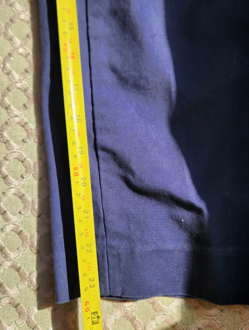 Michael Kors Women's Navy Blue Cotton Pants with White Stripe, Size 4, $120 - Picture 6 of 9
